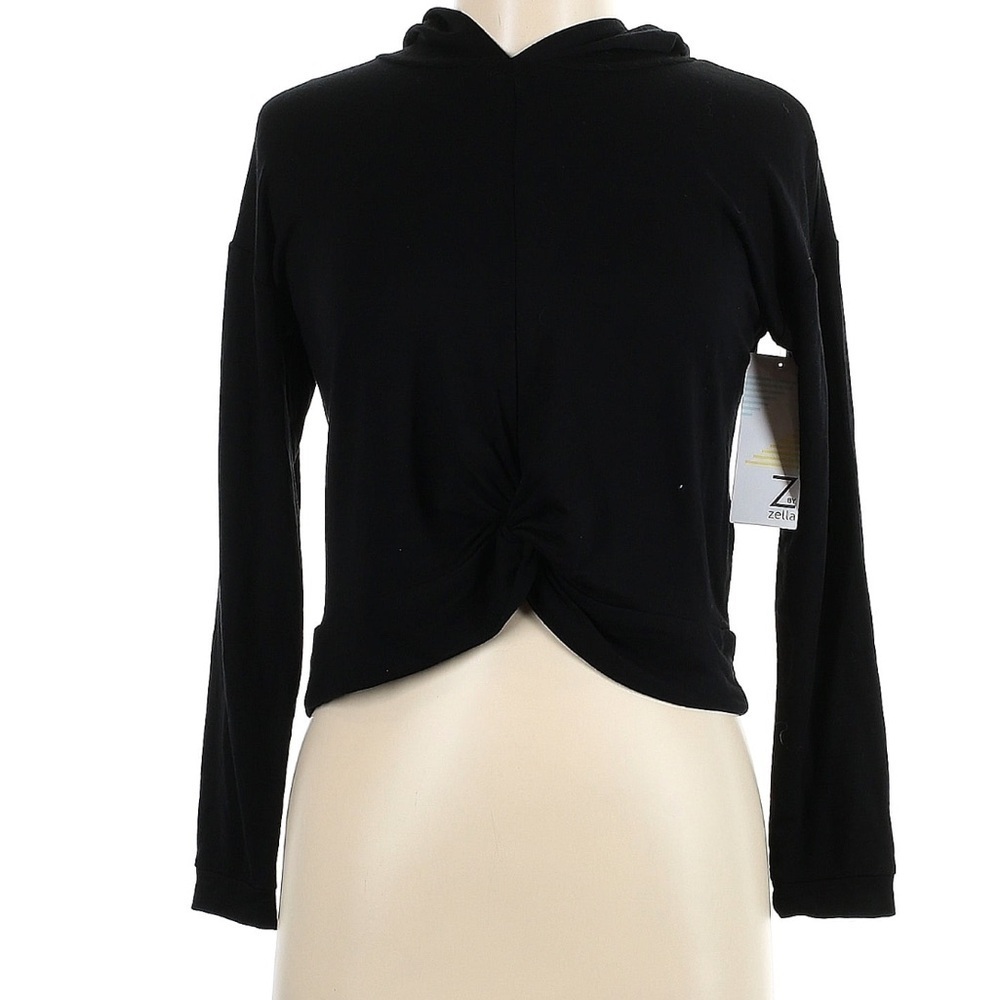 Zella Girls Take It Easy Twist Hoodie Sweatshirt,  Black, Size Medium 8/10, NWT - Picture 3 of 4